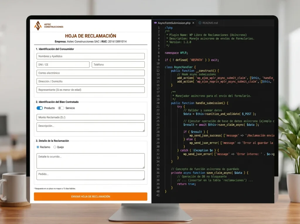 Libro de Reclamaciones Digital – Plugin Custom para Cumplimiento Legal